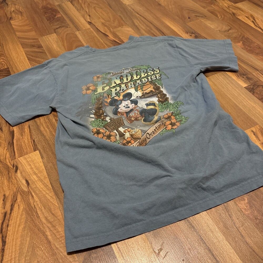 Disney Official Men’s Graphic T Shirt Large Endless Paradise Short Sleeve Blue
